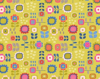 Summer Flowers on Yellow - Hann's House - Lewis and Irene - A279-2 - Available in Fat Quarters, Half Yards and Yards