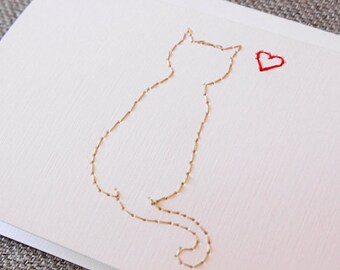 Right Meow - Stitched Card