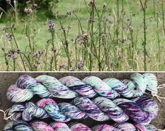 Thistles 20g Miniskein, speckled indie dyed merino nylon sock yarn