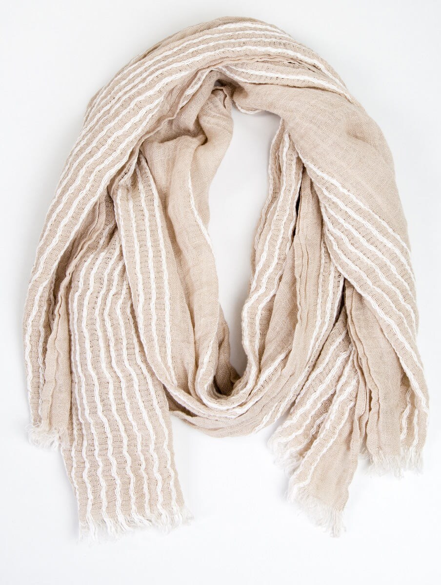 Unisex Flax Linen Scarf Men's Casual Scarf Large Linen