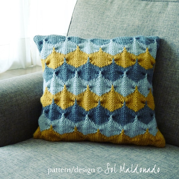 Download Knit decorative Pillow pattern/ tutorial PDF Geometric