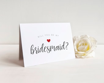 SALE Cute Will you be my Bridesmaid Card, Bridesmaid Card, Bridal Party Card, Bridesmaid Proposal, Bridesman, Maid of Honor, Wedding Card