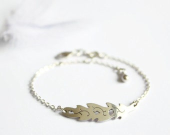 Feather bracelet Sterling silver polished