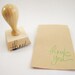 Rubber Stamp - Thank you hand lettered rubber stamp, laser cut - 1 1/2 inch - READY TO SHIP - K0012