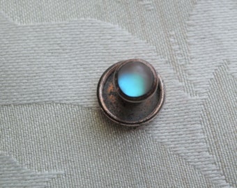 Verre Saphiret antique unique collier Stud