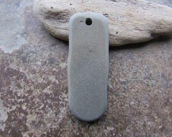 Natural BEACH STONE STICK Pendant Top Drilled Lake Stone 3mm