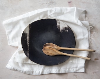 Ceramic Plate, Black Plate, Serving Plate, Cheese Plate, Ceramic Dinnerware, Oval Platter, Serving Tray, Modern Tableware, Handmade Plate