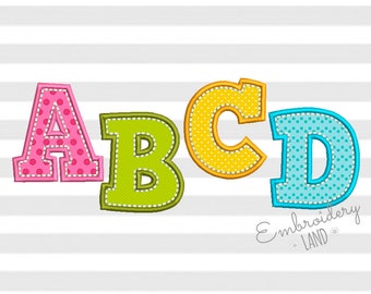 Coupon Codes! BX included! H-Stitch Applique Alphabet Font Machine Embroidery Design 4 sizes AL023