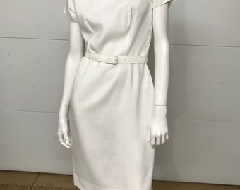 Crisp White Linen Sheath