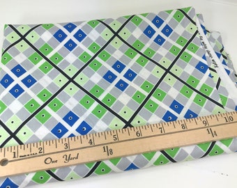 Diamond Plaid, Green, Blue, Katie Jump Rope, Denyse Schmidt, Free Spirit Fabrics, 60 Inches