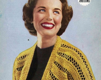 Light and Lacey quickly knit bolero - vintage knitting pattern PDF (503)