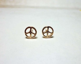 Peace Sign Stud Earrings, Dainty Earrings