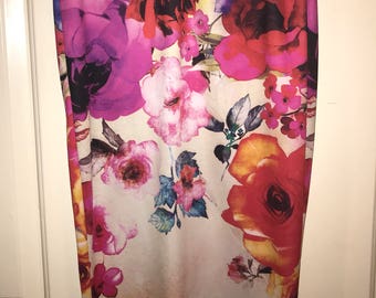 Asian inspired Floral Midi Skirt