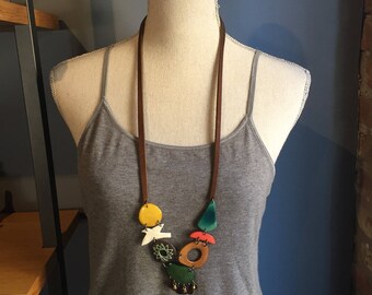 Mixed shapes mixed colors on leather