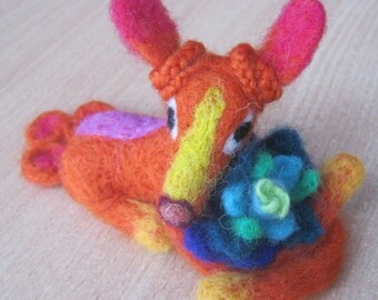 A Fabulous Creature-Sculpture Made Of Wool