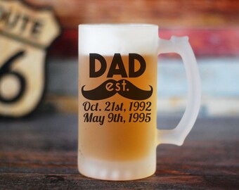 Dad Beer Glass, Custom Dad Beer Glass, Dad Beer Glass, Dad Established, Custom Fathers Day Gift, Fathers Day Gift