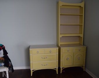 Mid Century Thomasville Hollywood Regency Faux Bamboo Bedroom Set - FH