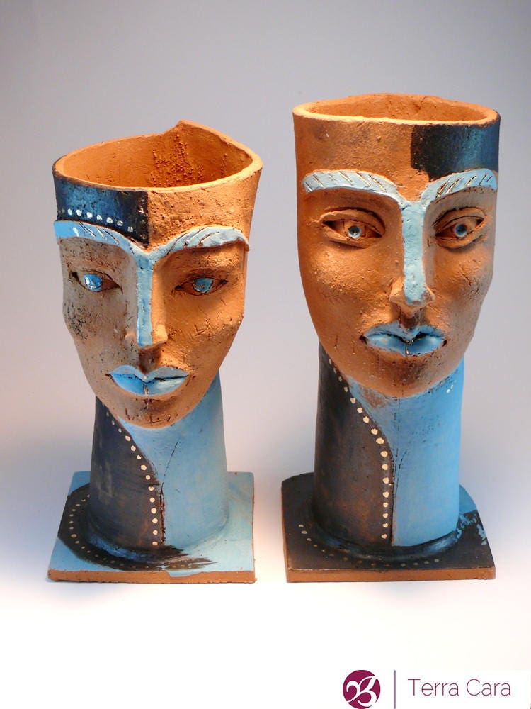Ceramic sculptures ceramic heads