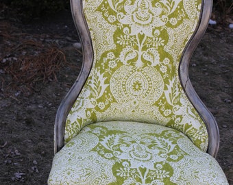 1890's Bedroom Chair newly Upholstered and Painted