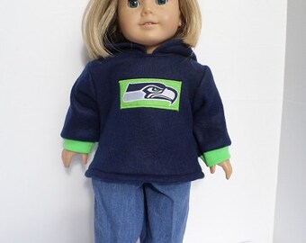 American Girl-Boy 18" Doll Seattle Seahawks Hoodie and Jeans