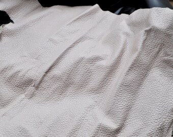 Genuine Cow Leather Hide Designer, Cream Color with pattern, Brand New, 6 sq. ft.