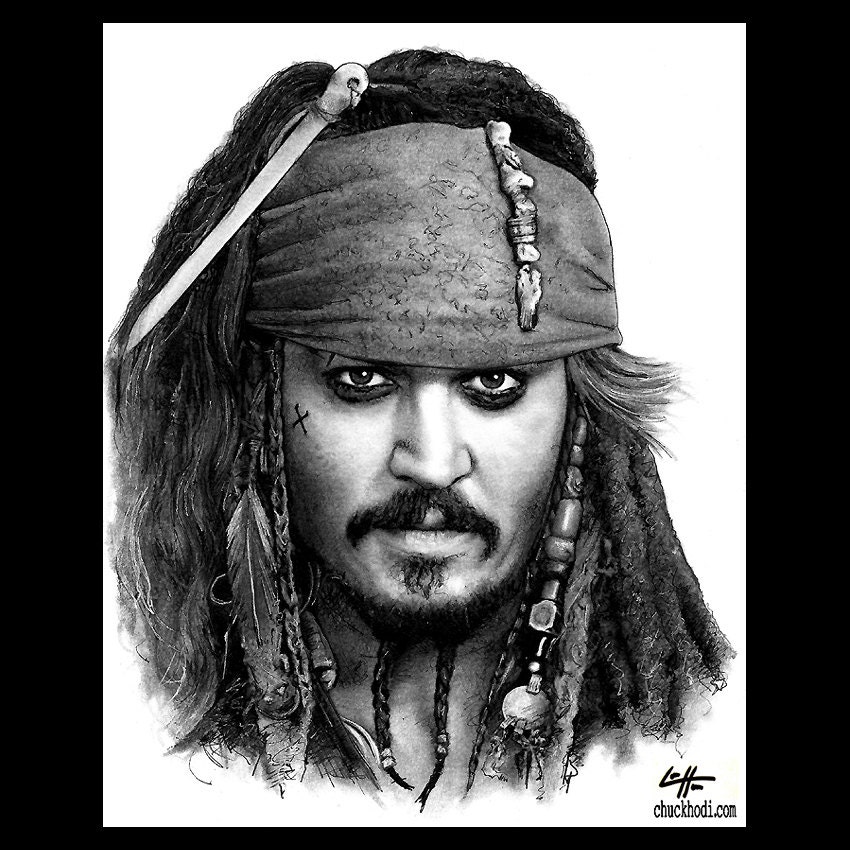 Print 8x10 Captain Jack Sparrow Pirates of the