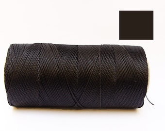 Dark Chocolate Brown Waxed Cord Macrame Cord spool of 188 yards
