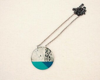 Long necklace, long pendant necklace, long necklace pendant, long blue necklace, marble, blue necklace, mint green, long statement necklace