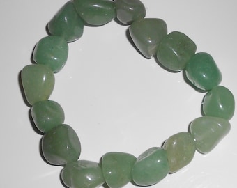 Vintage bracelet polished gemstone green rocks gemstones 1980s jewelry Free USA Shipping