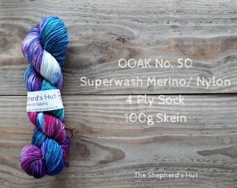Superwash Merino/Nylon 75/25 Sock yarn 100 g OOAK No. 50