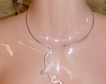 Silver aluminum face necklace