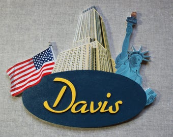 New York - choose name door plaque
