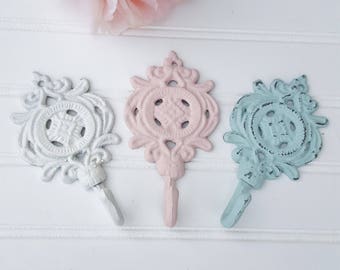 Vintage Wall Hook ~ Small Cast Iron Hook ~ Armoire Hook ~ Towel Hook ~ Shabby Chic Wall Hook ~ Nursery Wall Hook ~French Country Hook