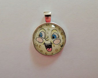 Happy Full Moon Pendant (available in bronze or silver plating)