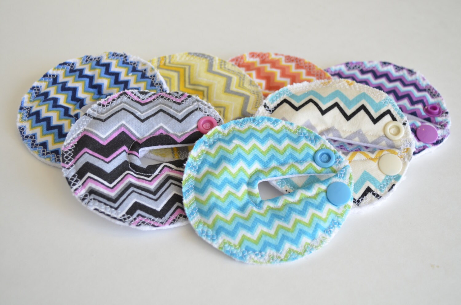 Feeding tube pads Set of SEVEN Chevron enteral feeding G