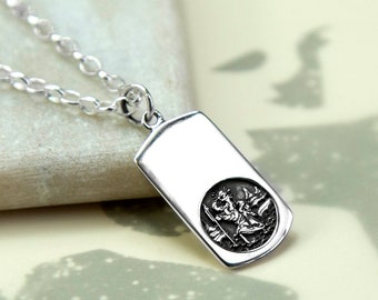 Sterling Silver St Christopher Necklace