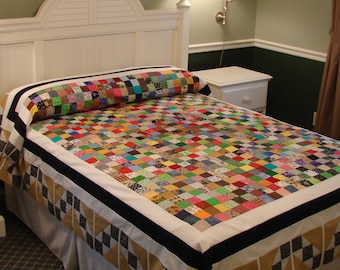 Oversize full Center Charms pattern quilt top