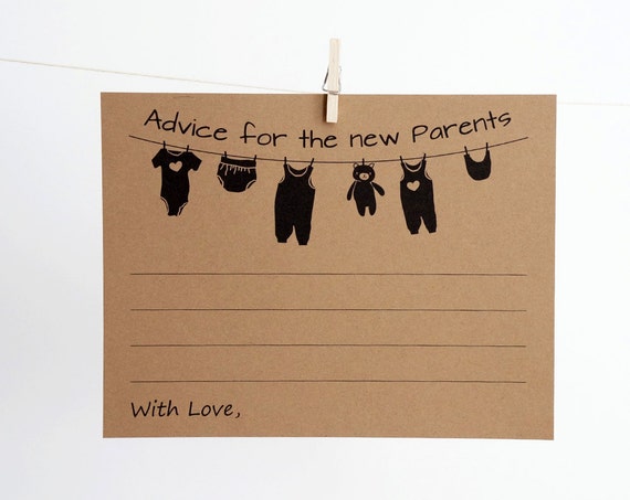 Advice for the new Parents Cards Coed Baby Shower Game