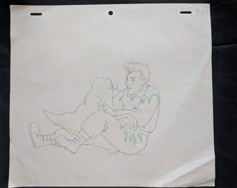 The Real Ghostbusters (1991) Animation Production SLIMER Hand Drawn Production Pencil