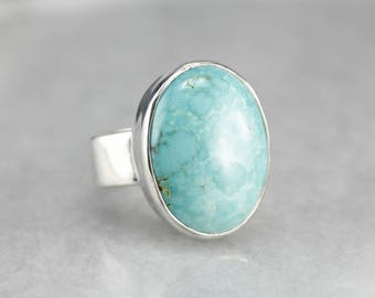 Turquoise Sterling Silver Statement Ring X99PZTEA-D