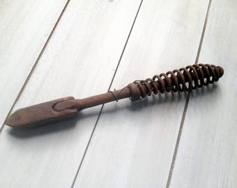 Soldering Iron, Blacksmith Tool, 12.5 inches long, Unique Wire Spring Handle, Rusty Beauty over Copper, FREE Shipping to CA and US