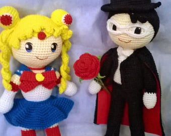 Tuxedo and Sailor Moon crochet pattern