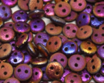 2-hole Lentil 6 mm Etched Crystal Sliperit Full - 50 beads