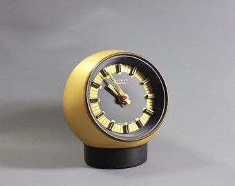 Vintage Desk BALL Clock Table Clock Brass Weimar GDR German 1960s - Mid Century Modern