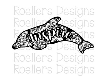 Download Zentangle dolphin | Etsy