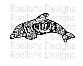 Download Zentangle dolphin | Etsy