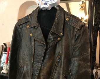 50s leather jacket | Etsy