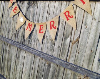 Be Merry Banner, Be Merry Burlap Banner, Be Merry Christmas Banner, Be Merry, Christmas decor, Christmas Decoration, Christmas Burlap