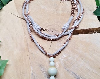Amazonite Drop Pendant Twistie Necklace