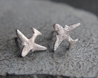 Airplane earrings made of sterling silver earrings